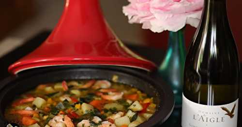 Tajine de crevettes aux légumes