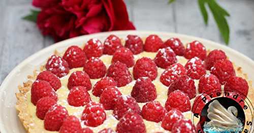 Tarte aux framboises à la crème de lait