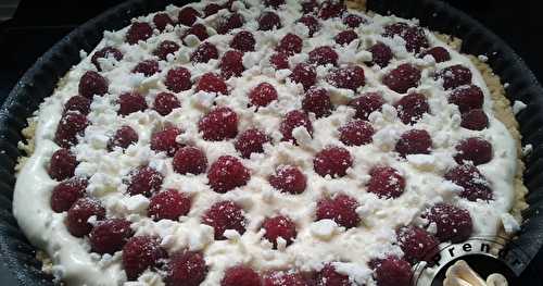 Tarte aux framboises citronnée sans cuisson