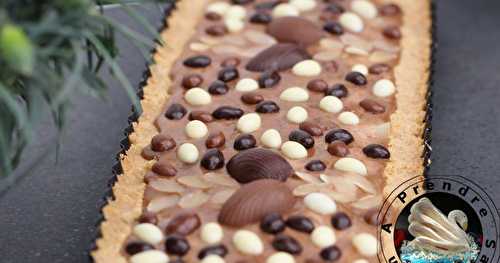 Tarte de Pâques amandes chocolat et poires