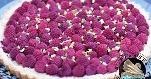 Tarte framboises amandes pistaches