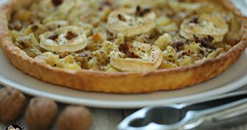 Tarte pommes de terre chèvre aux noix