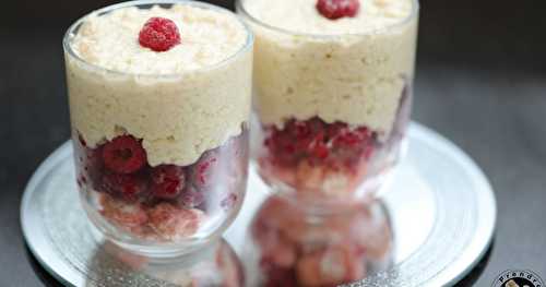 Tiramisu aux framboises surgelées et tofu soyeux