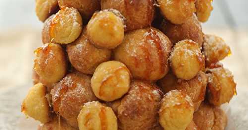 Pièce montée de choux au caramel au beurre salé