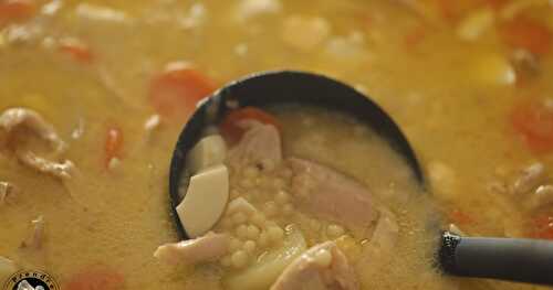 Soupe de perles aux légumes et poulet