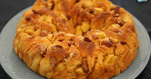 Brioche tressée pommes amandes au caramel au beurre salé