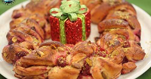 Brioche tressée aux framboises