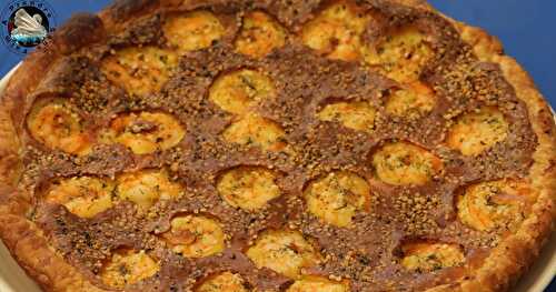 Tarte aux crevettes marinées ail et fines herbes 