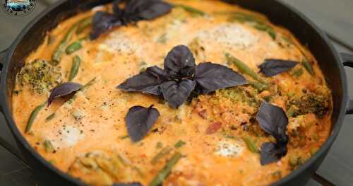 Chakchouka à la crème et aux lardons 