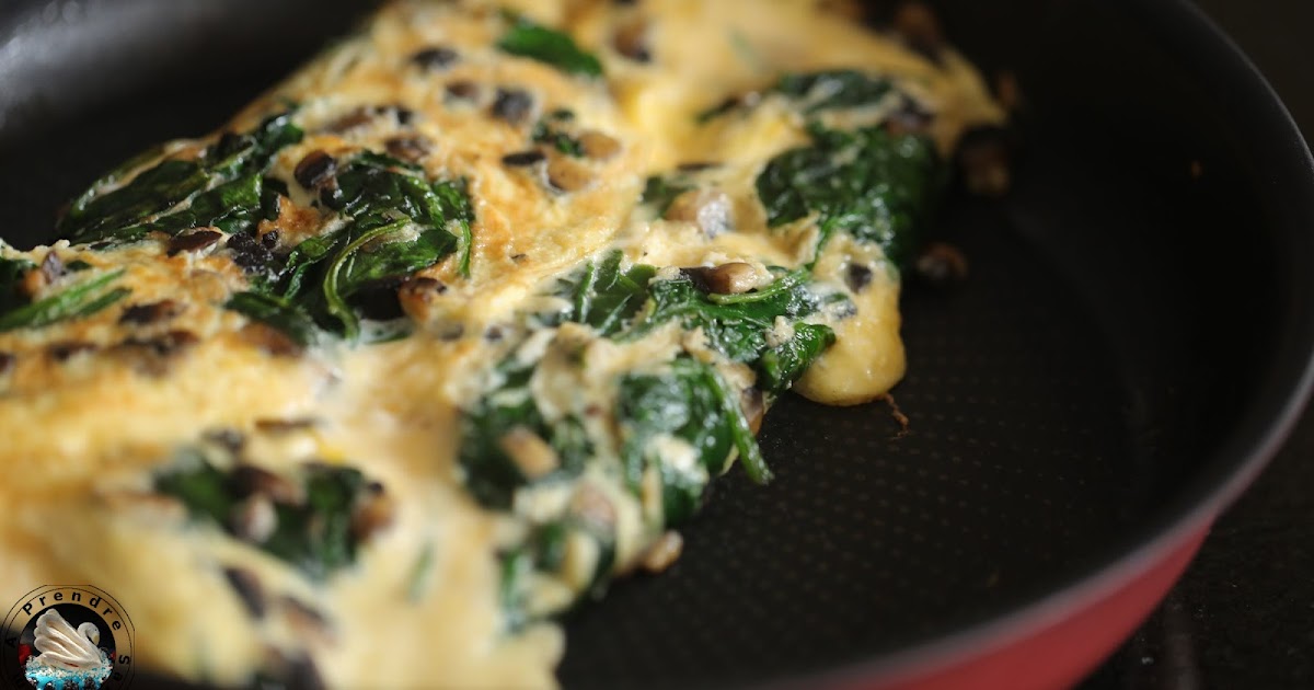 Omelette épinards champignons au fromage 