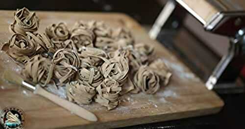 Tagliatelles fait maison aux cèpes et châtaignes 