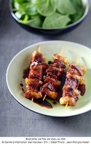 Brochettes de Foie de Veau Laquées au Miel