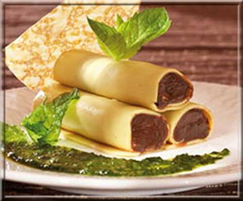 Cannelloni Chocolat Pistache – Pesto à la Menthe Fraîche