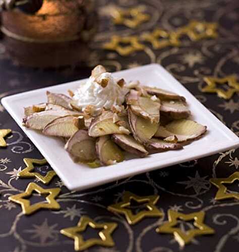 Carpaccio de Cèpes au Fromage de Chèvre Frais