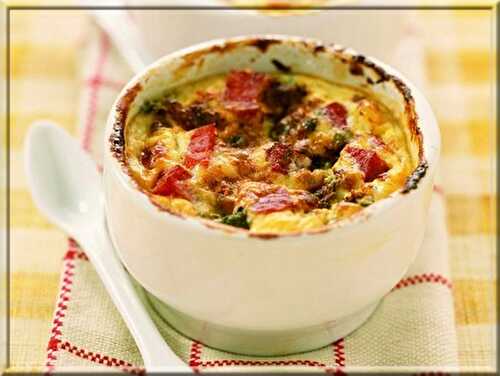 Clafoutis au Chèvre, Jambon Blanc et Fumé