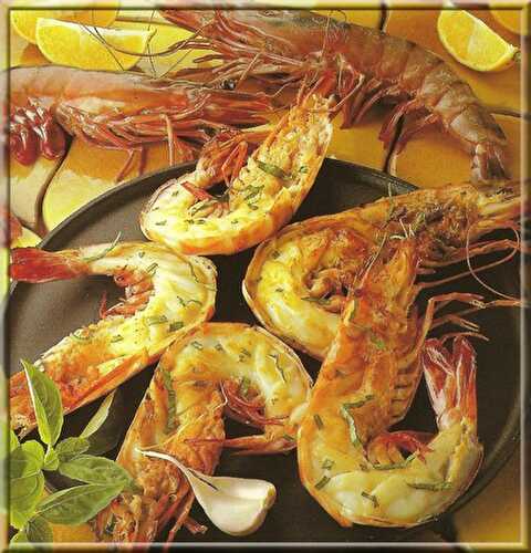 Gambas Grillées au Beurre de Basilic