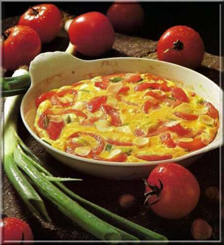 Omelette aux Tomates et Oignons