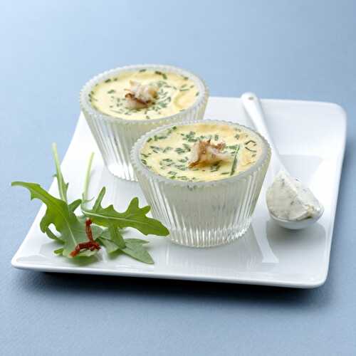 Petits Flans de Crabe et Mesclun