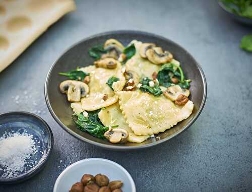 Ravioles maison, ricotta, épinard au Gros Sel Le Guérandais et...