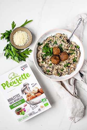 Risotto aux champignons et boulettes persillées