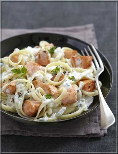 Saumon Écossais Label Rouge et Linguines à la Crème de Chèvre...