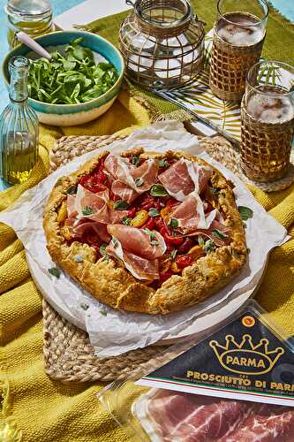 Tarte rustique au fromage de chèvre et Jambon de Parme