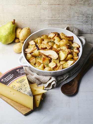 Cocotte de pommes de terre Amandine à la poire et au Vacherin®...