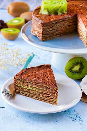 Gâteau de crêpes kiwi – chocolat