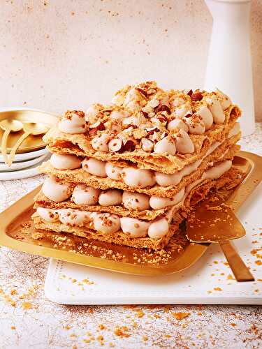 Gâteau Napoléon au praliné