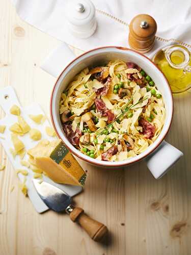 One Pot Pasta façon carbonara au Sbrinz AOP