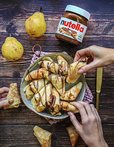 Crêpes samoussas aux poires et Nutella®