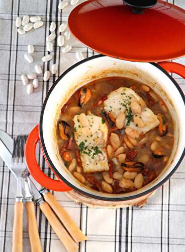 Filet de julienne aux Haricots Tarbais en cocotte