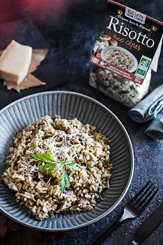 Risotto aux cèpes et poireaux