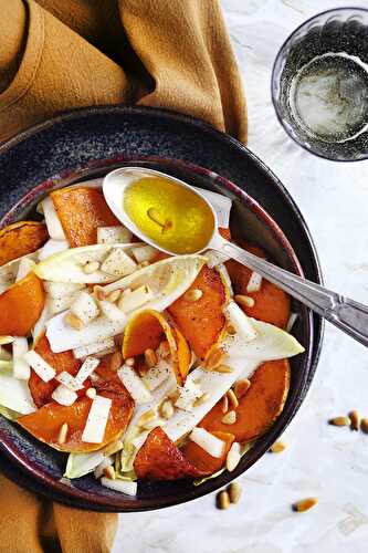 Salade de courge butternut, endives et poires