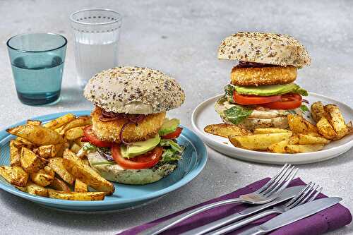 Burger à la mozzarella pannée & avocat