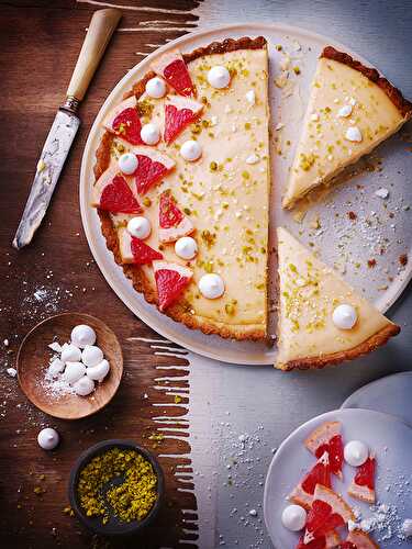 Tarte fondante au pomelo