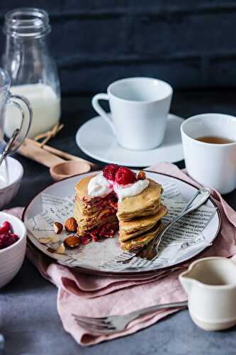 Pancakes fourrés à la framboise