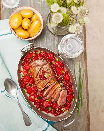 Magret de canard aux fruits rouges & grenailles