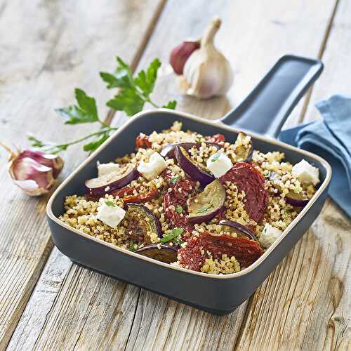 Poêlée d’aubergines à la provençale au Quinoa Gourmand