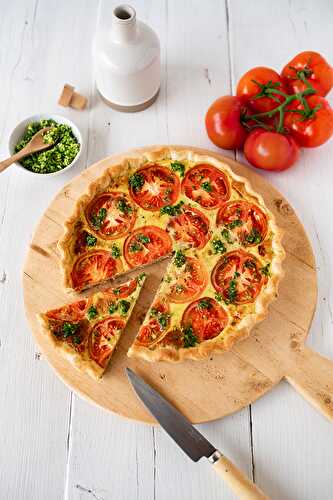 Quiche tomate, thon et persillade