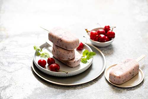 Esquimaux glacés aux cerises griottes façon stracciatella