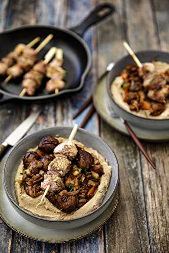 Brochettes de chevreau aux châtaignes