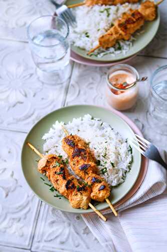 Brochettes de dinde marinées au yaourt