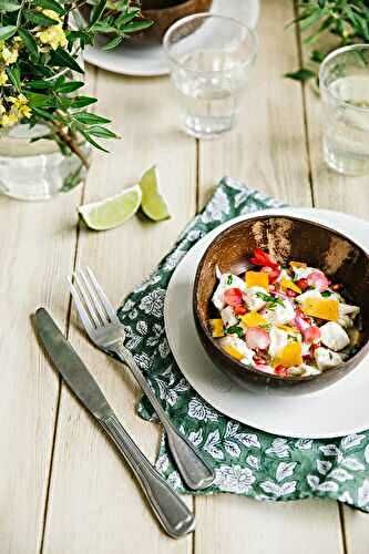 Ceviche de dorade à la grenade et à la Mimolette Extra-vieille Isigny Sainte-Mère