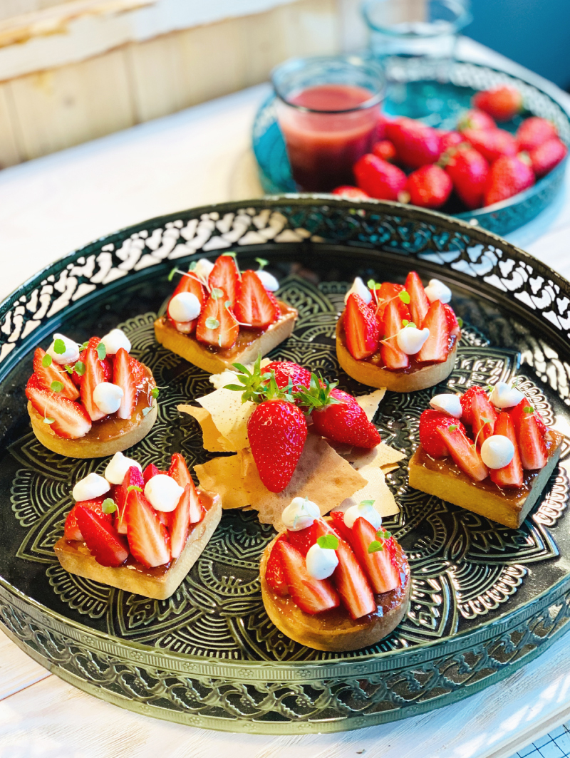 Tartelettes fraises & rhubarbe