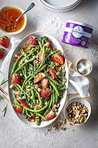 Salade de haricots verts et vinaigrette fraises