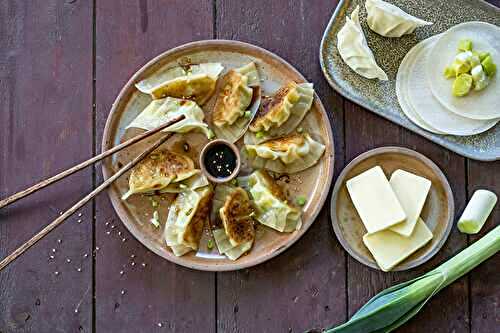 Gyozas à la fondue de poireaux au beurre Charentes-Poitou AOP