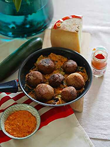 Boulettes de Quinoa au cœur fondant d’Ossau-Iraty et ses tagliatelles de courgettes