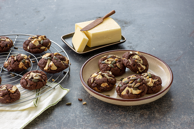 Cookies deux chocolats au beurre Charentes-Poitou AOP et aux graines