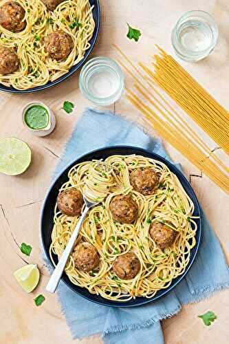 Spaghetti Lustucru aux boulettes de thon et aromates